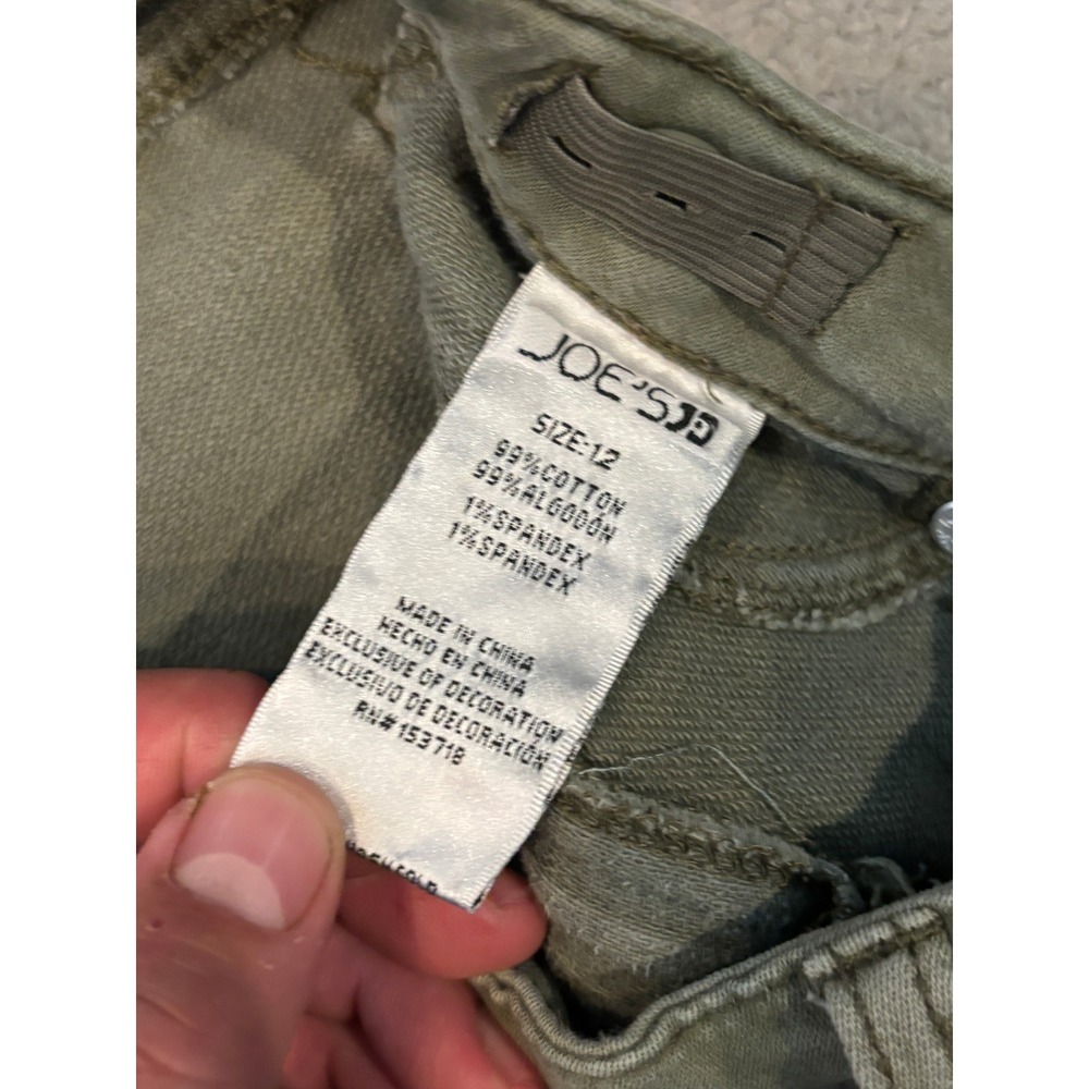 Joes Jeans Girls Size 12 Olive Green Skinny Moto Pants Adjustable Waist Zip - Picture 3 of 8